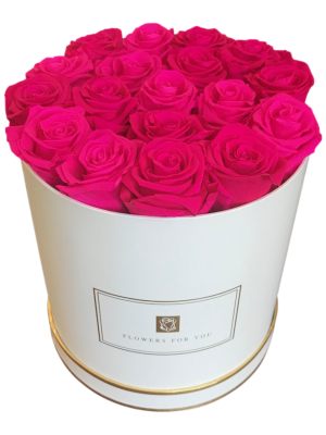 Flowers That Last a Year in a Medium White Round Box