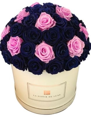 Accent Dome-Shaped Long Lasting Rose Arrangement in a Large Round Box