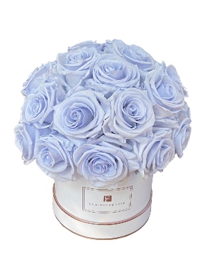 Lavender Dome-Shaped Rose Arrangement in a Small Round Box