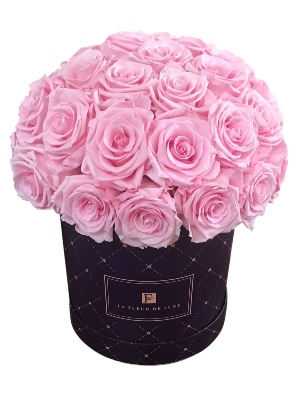 Dome-Shaped Pink Roses Bouquet in a Medium Round Box