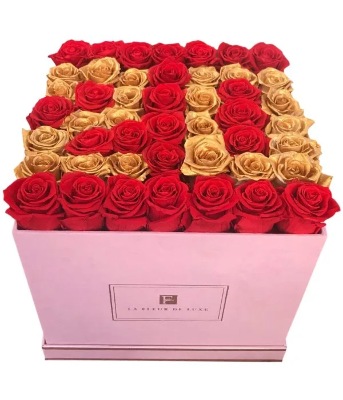 Number 20 Shaped Rose Flower Arrangement in a Square Box